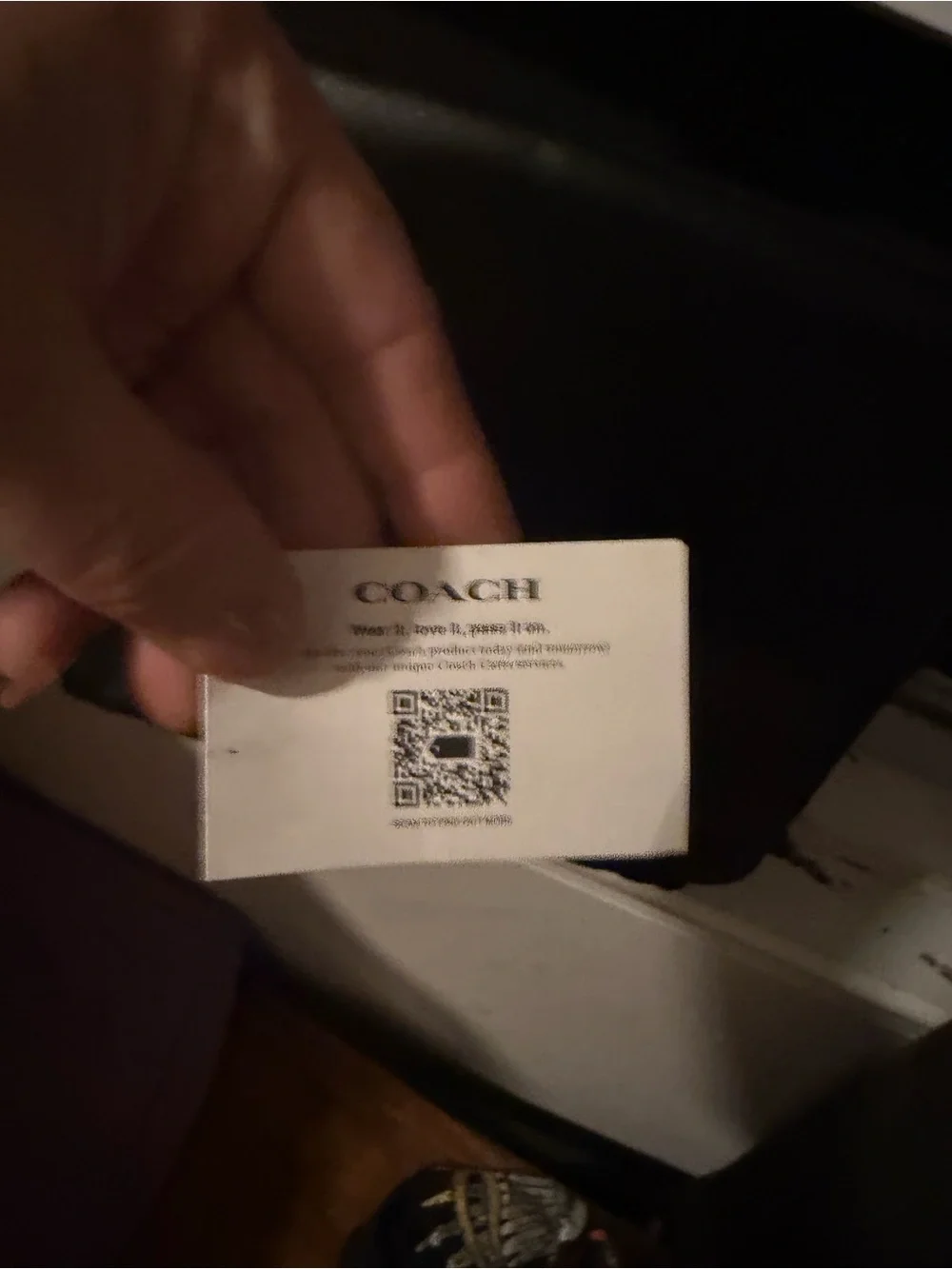 Coach Black and White Mens Messenger Bag Authentication Card Visible
